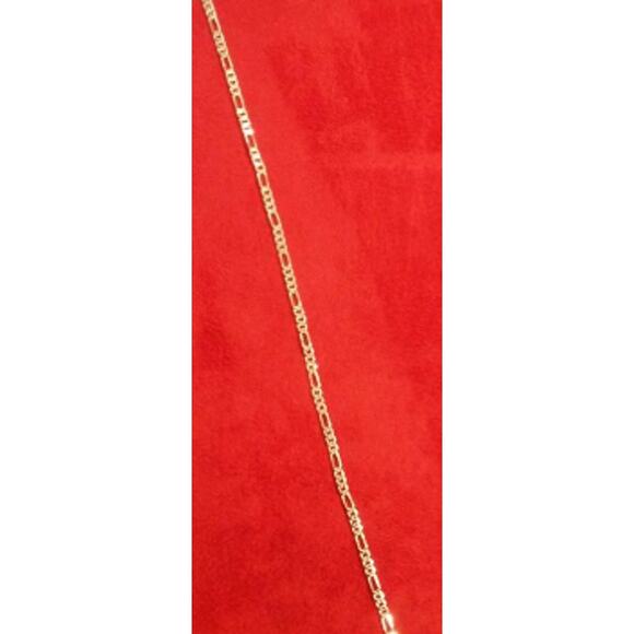 Sterling Silver 925 Plated 30 Inch Figaro Chain Necklace New 1/16th" Wide - Picture 2 of 3